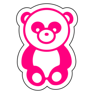 Sitting Big Nose Panda Sticker (Hot Pink)